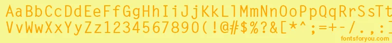 Fonte LettergothicMediumRegular – fontes laranjas em um fundo amarelo