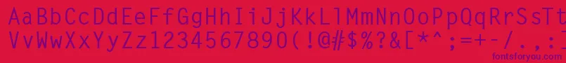 LettergothicMediumRegular Font – Purple Fonts on Red Background