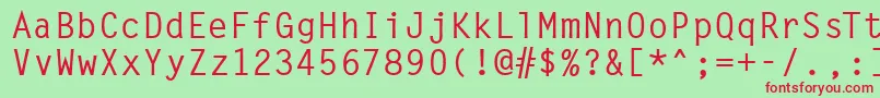 LettergothicMediumRegular Font – Red Fonts on Green Background