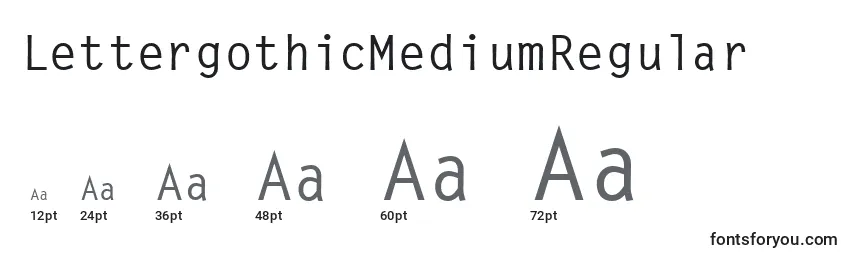 Размеры шрифта LettergothicMediumRegular