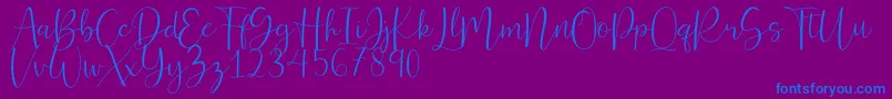 Ferinitta Font – Blue Fonts on Purple Background