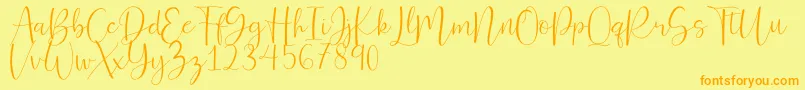 Ferinitta Font – Orange Fonts on Yellow Background