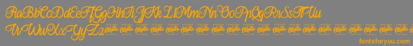 Ferishley Sunshine Font – Orange Fonts on Gray Background