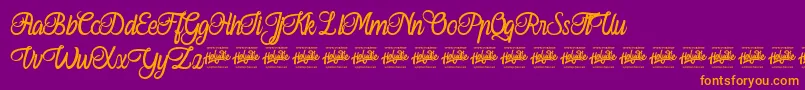 Ferishley Sunshine Font – Orange Fonts on Purple Background