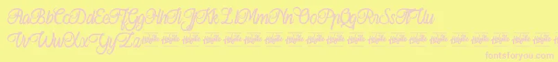 Ferishley Sunshine Font – Pink Fonts on Yellow Background