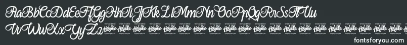 Ferishley Sunshine-fontti – valkoiset fontit mustalla taustalla