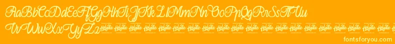 Ferishley Sunshine Font – Yellow Fonts on Orange Background