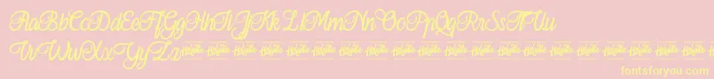 Ferishley Sunshine-Schriftart – Gelbe Schriften auf rosa Hintergrund