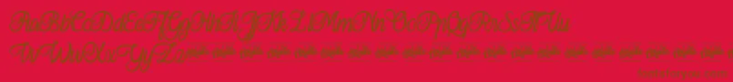 Ferishley Sunshine Font – Brown Fonts on Red Background