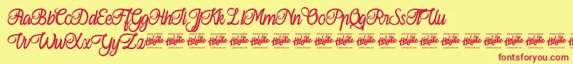 Ferishley Sunshine Font – Red Fonts on Yellow Background