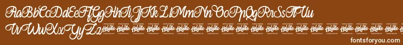 Ferishley Sunshine Font – White Fonts on Brown Background