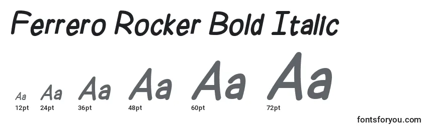 Ferrero Rocker Bold Italic-fontin koot