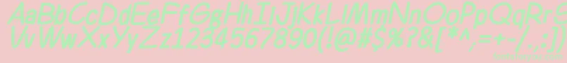 Ferrero Rocker Bold Italic Font – Green Fonts on Pink Background