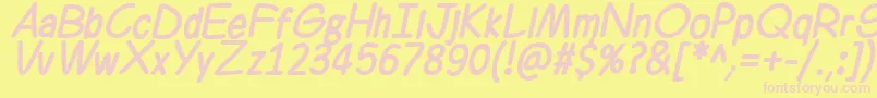 Ferrero Rocker Bold Italic Font – Pink Fonts on Yellow Background