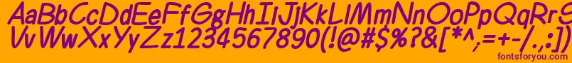 Ferrero Rocker Bold Italic Font – Purple Fonts on Orange Background