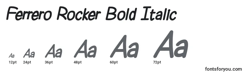 Größen der Schriftart Ferrero Rocker Bold Italic (126594)