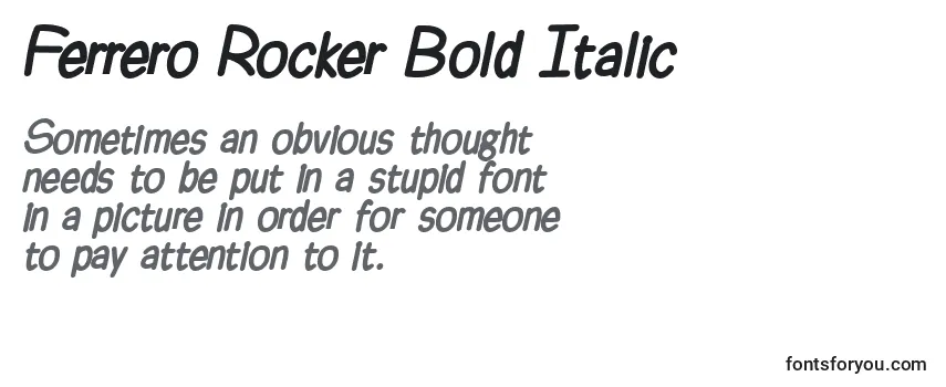 Revisão da fonte Ferrero Rocker Bold Italic (126594)