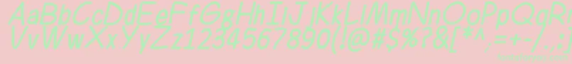 Ferrero Rocker Italic Font – Green Fonts on Pink Background