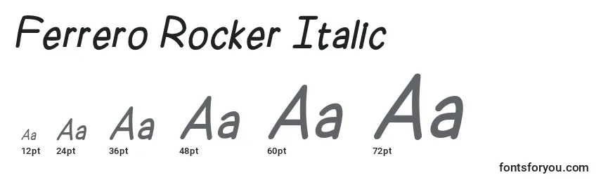 Größen der Schriftart Ferrero Rocker Italic