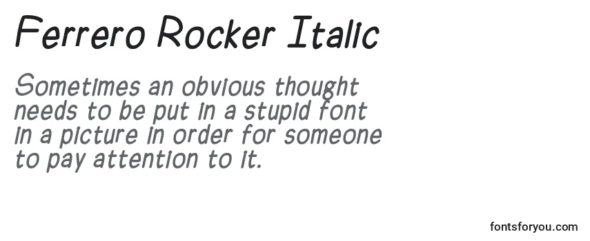 フォントFerrero Rocker Italic