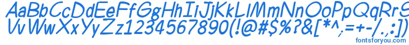 Czcionka Ferrero Rocker Italic – niebieskie czcionki