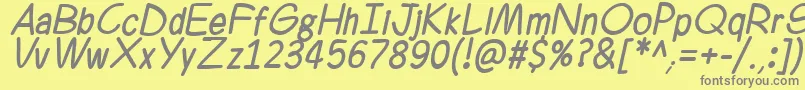 Ferrero Rocker Italic-Schriftart – Graue Schriften auf gelbem Hintergrund