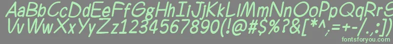 フォントFerrero Rocker Italic – 灰色の背景に緑のフォント