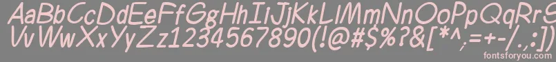 Ferrero Rocker Italic-fontti – vaaleanpunaiset fontit harmaalla taustalla