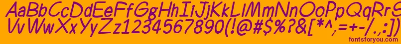 Ferrero Rocker Italic Font – Purple Fonts on Orange Background