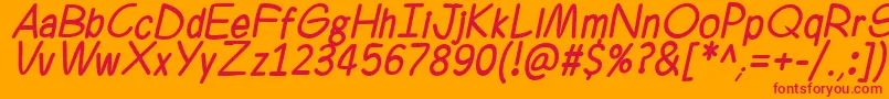 Ferrero Rocker Italic-fontti – punaiset fontit oranssilla taustalla