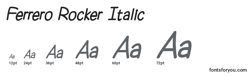 Tamaños de fuente Ferrero Rocker Italic (126598)