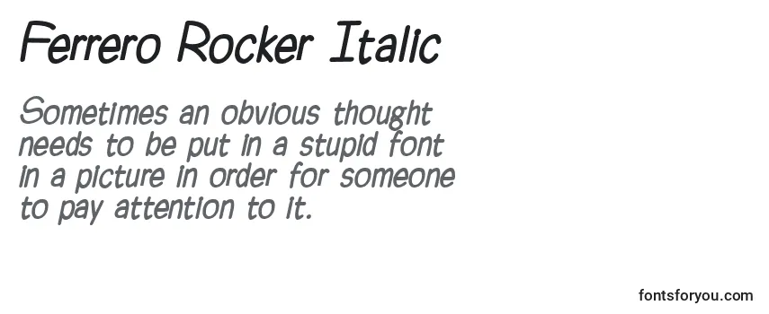 Review of the Ferrero Rocker Italic (126598) Font