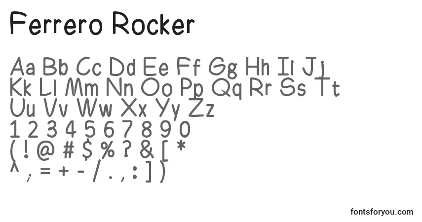 A fonte Ferrero Rocker – alfabeto, números, caracteres especiais
