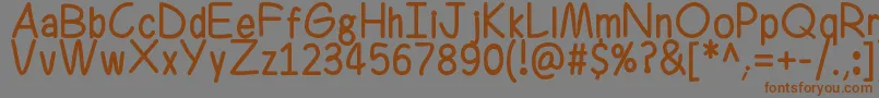 Ferrero Rocker-Schriftart – Braune Schriften auf grauem Hintergrund