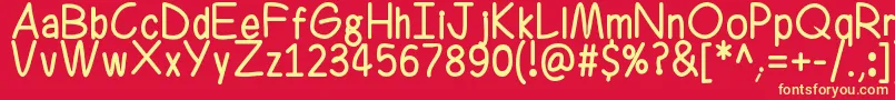 Ferrero Rocker-Schriftart – Gelbe Schriften auf rotem Hintergrund