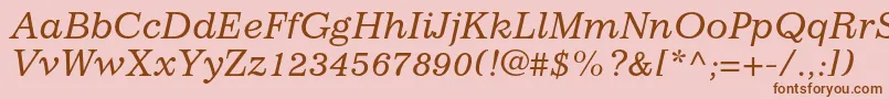 More about ImpressumstdItalic Font ImpressumstdItalic Font – Brown Fonts on Pink Background
