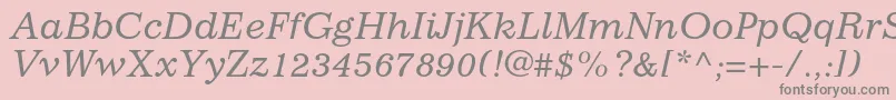 ImpressumstdItalic Font – Gray Fonts on Pink Background