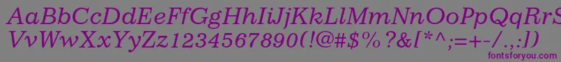ImpressumstdItalic Font – Purple Fonts on Gray Background