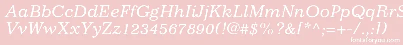 ImpressumstdItalic Font – White Fonts on Pink Background