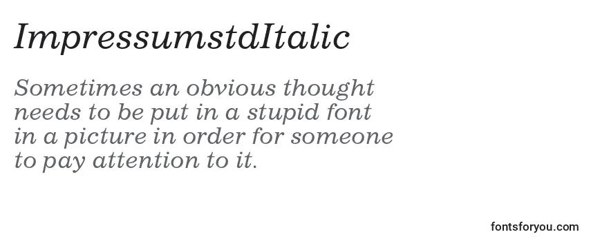 Review of the ImpressumstdItalic Font