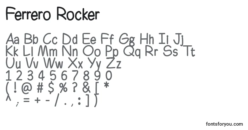 A fonte Ferrero Rocker (126600) – alfabeto, números, caracteres especiais