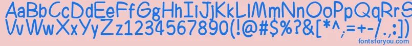 Ferrero Rocker-Schriftart – Blaue Schriften auf rosa Hintergrund