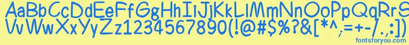 Ferrero Rocker Font – Blue Fonts on Yellow Background