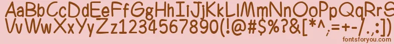 Ferrero Rocker-Schriftart – Braune Schriften auf rosa Hintergrund