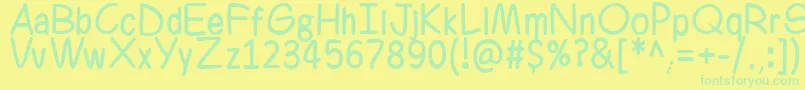 Ferrero Rocker Font – Green Fonts on Yellow Background