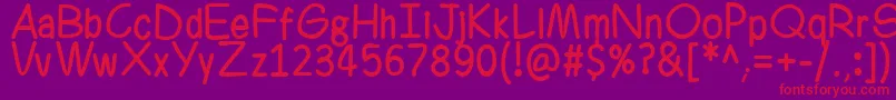 Ferrero Rocker-Schriftart – Rote Schriften auf violettem Hintergrund
