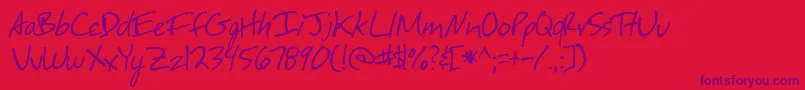 festus-Schriftart – Violette Schriften auf rotem Hintergrund