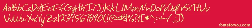 フォントfestus – 黄色の文字、赤い背景