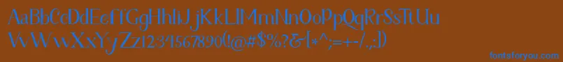 Fetance Reguler-Schriftart – Blaue Schriften auf braunem Hintergrund