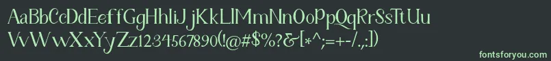 フォントFetance Reguler – 黒い背景に緑の文字